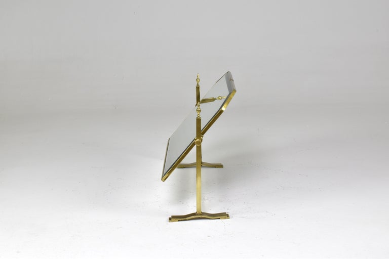 1930's French Adjustable Frame Brass Table Mirror