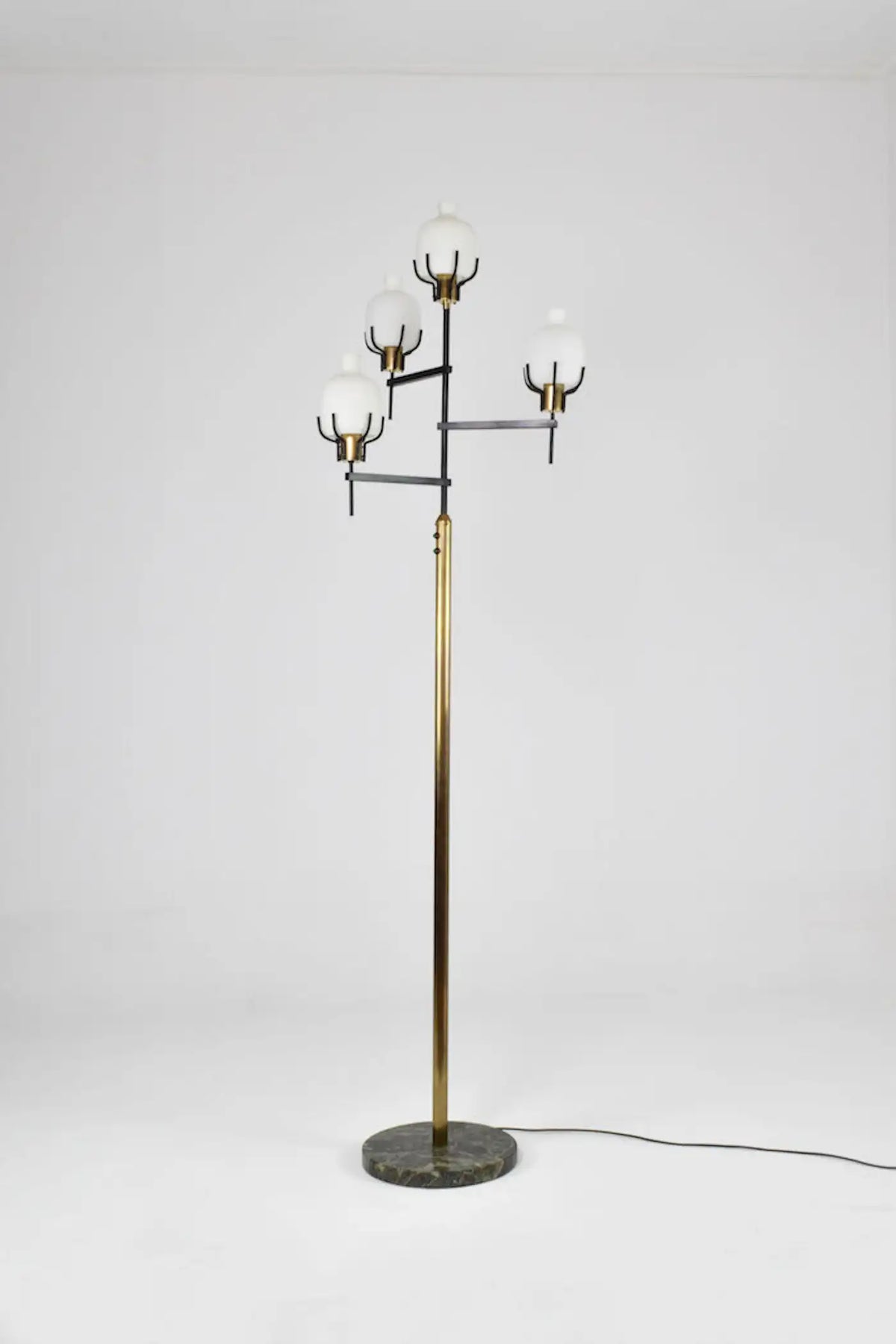Shop 1950s Vintage Italian Brass & Marble Floor Lamp in the Style of Angelo Lelii - Spirit Gallery Vintage Furniture