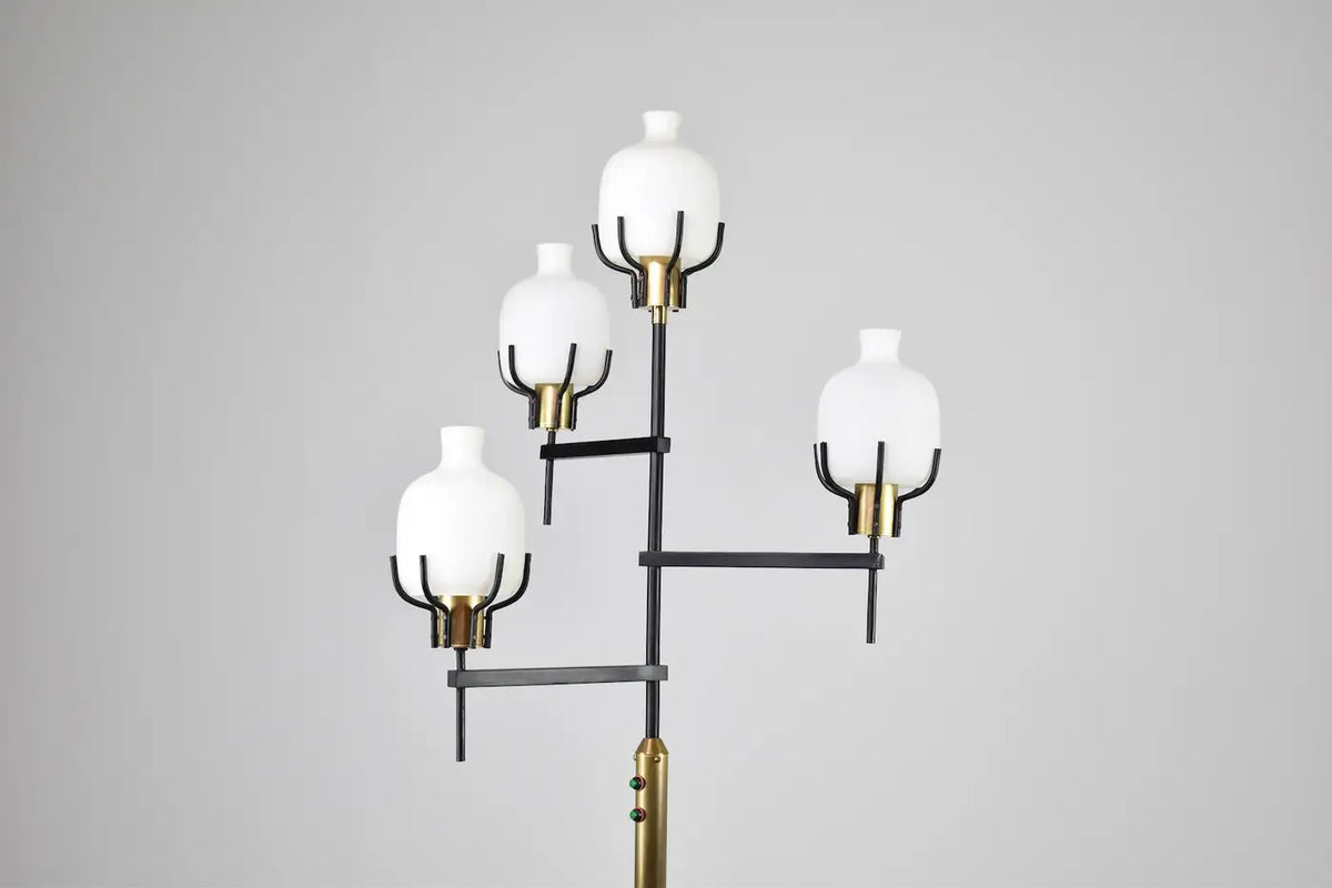 Shop 1950s Vintage Italian Brass & Marble Floor Lamp in the Style of Angelo Lelii - Spirit Gallery Vintage Furniture