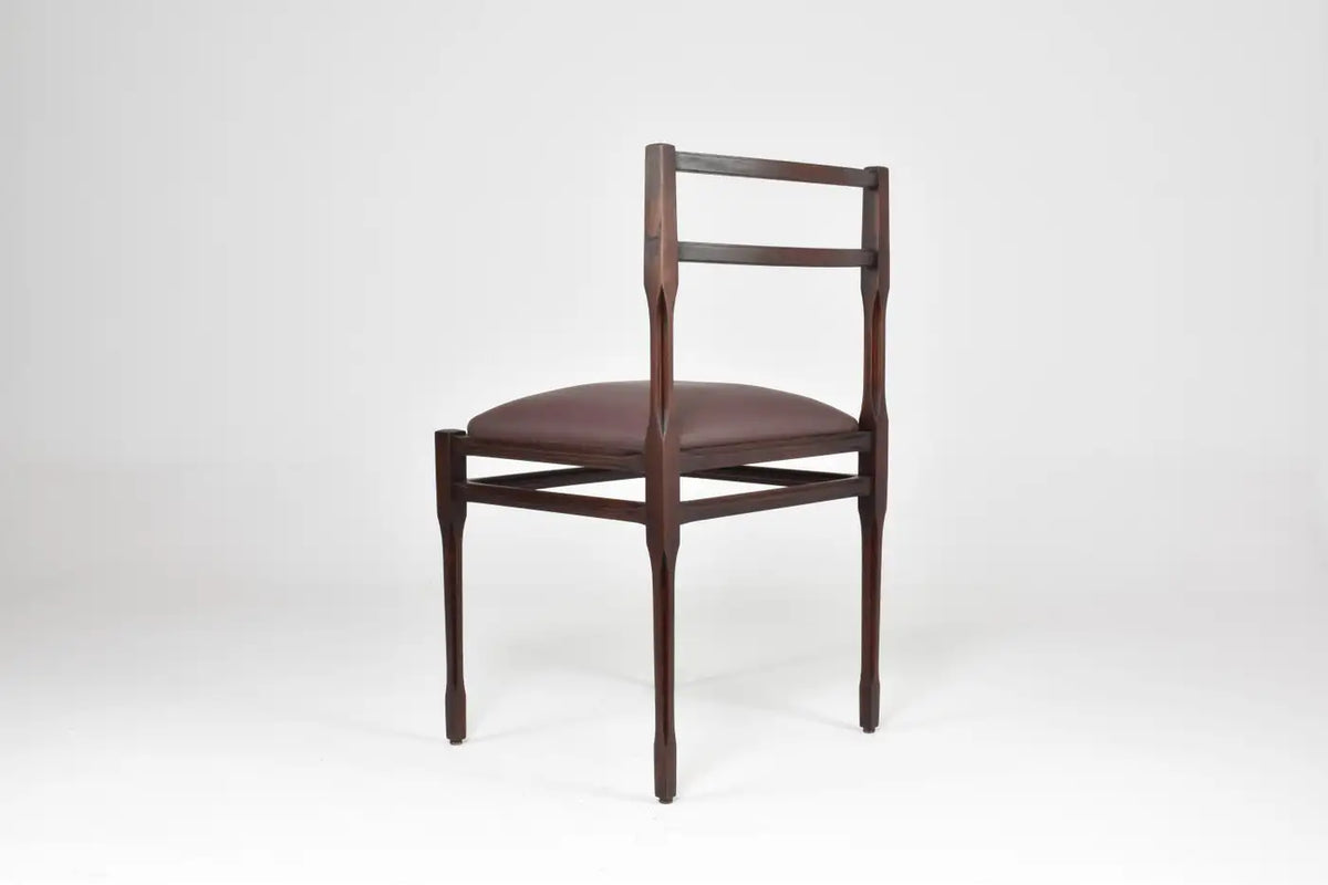 Shop Set of 8 1970s Italian Leather & Wooden Dining Chairs in the Style of Stildomus - Spirit Gallery Vintage Furniture