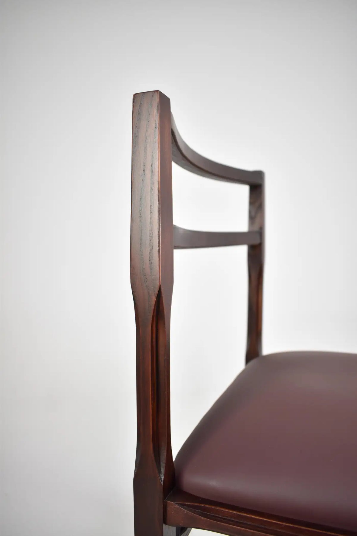 Shop Set of 8 1970s Italian Leather & Wooden Dining Chairs in the Style of Stildomus - Spirit Gallery Vintage Furniture