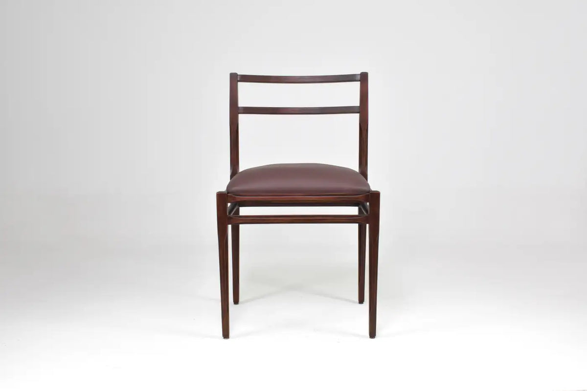 Shop Set of 8 1970s Italian Leather & Wooden Dining Chairs in the Style of Stildomus - Spirit Gallery Vintage Furniture