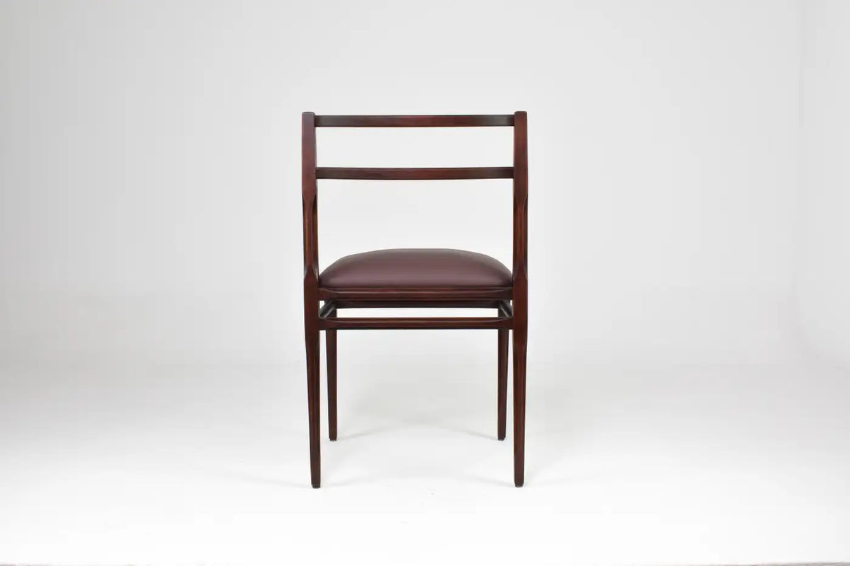 Shop Set of 8 1970s Italian Leather & Wooden Dining Chairs in the Style of Stildomus - Spirit Gallery Vintage Furniture