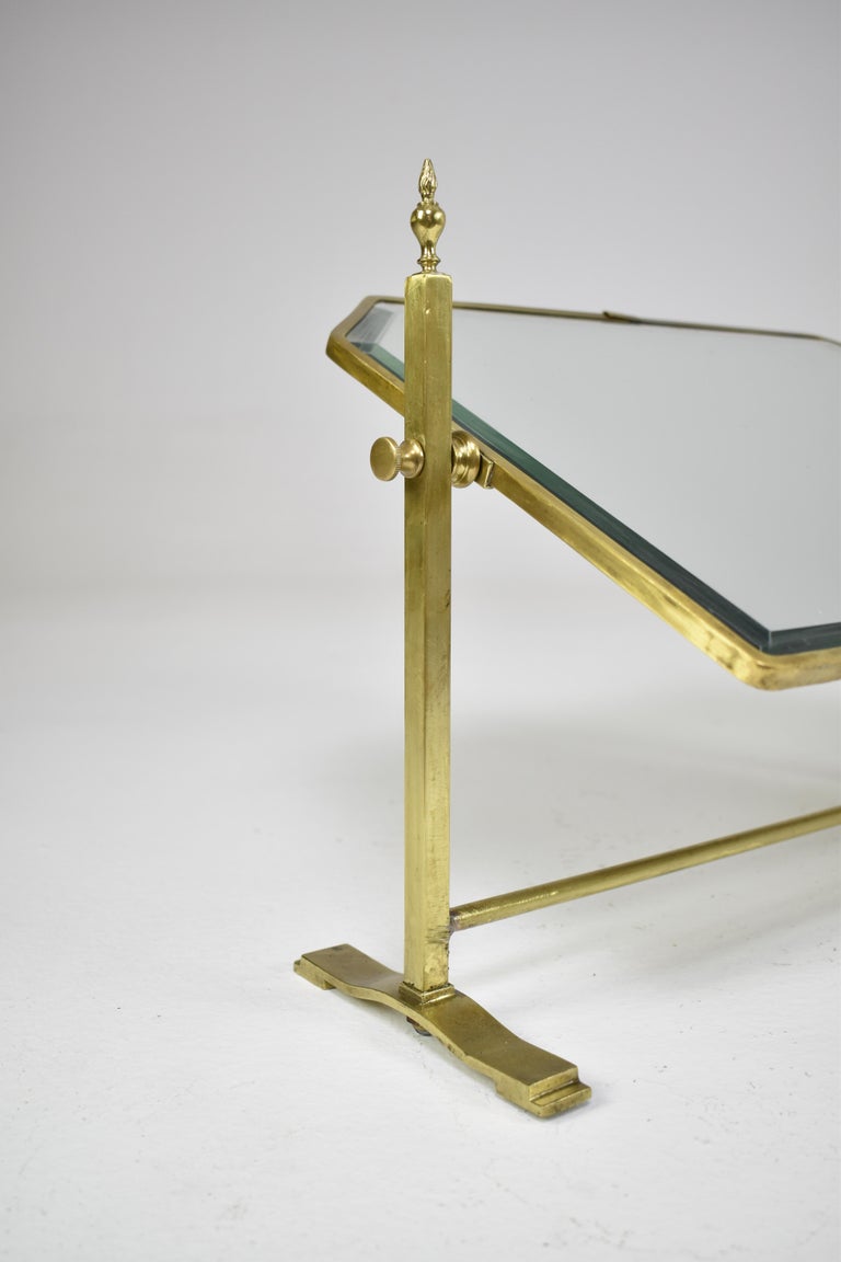 1930's French Adjustable Frame Brass Table Mirror