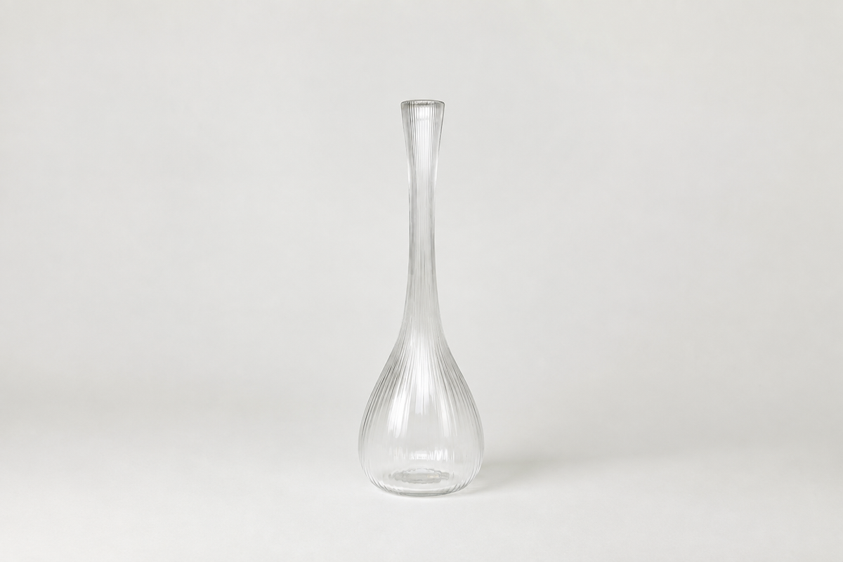 Vase en verre transparent par Daum, France, années 1970