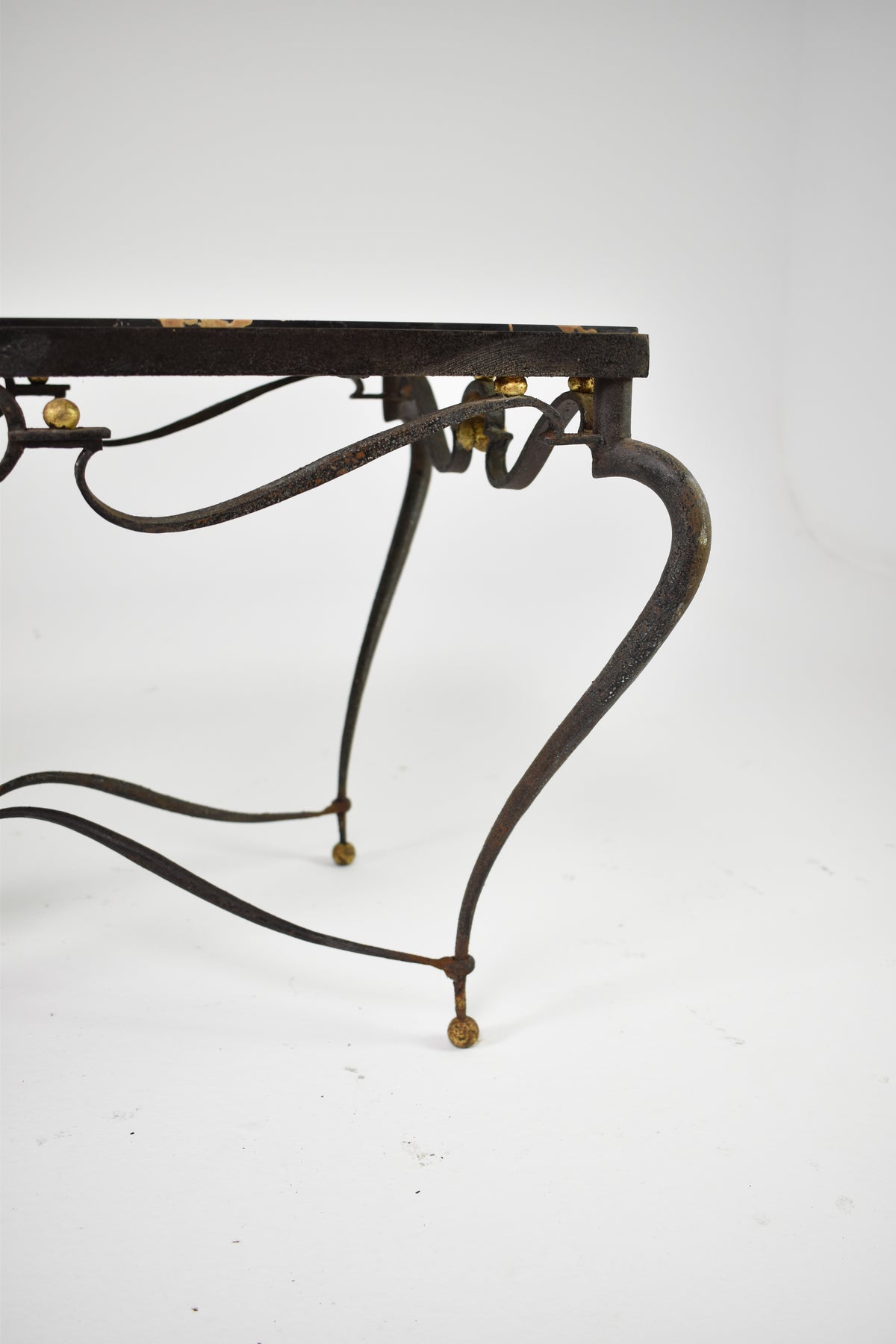 Shop French Brass & Marble Coffee Table Attributed to René Drouet, circa 1945 - Spirit Gallery Vintage Furniture