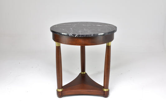 French Antique Marble Pedestal Table