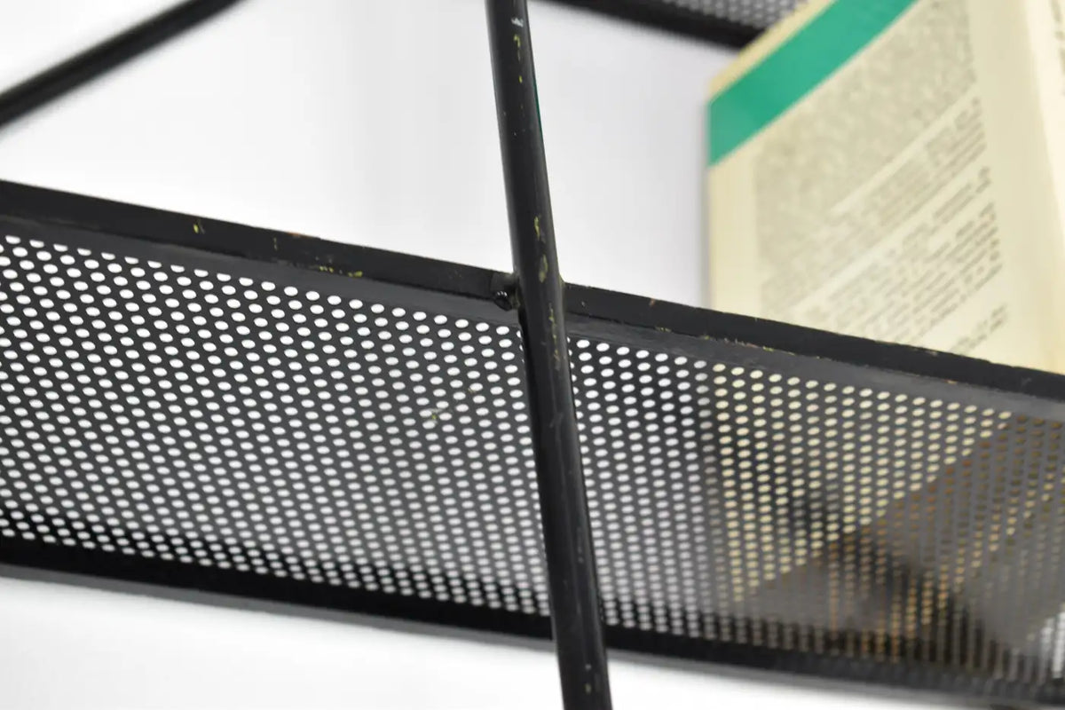 Shop French Metal Wall Shelf "Clé de Sol" by Mathieu Matégot, 1955 - Spirit Gallery Vintage Furniture