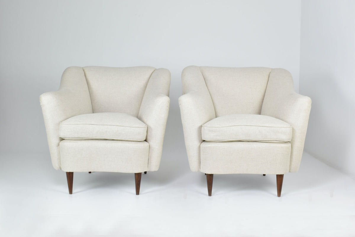 Shop Pair of Italian Lounge Chairs, ISA Bergamo, circa 1955–60 - Spirit Gallery Vintage Furniture