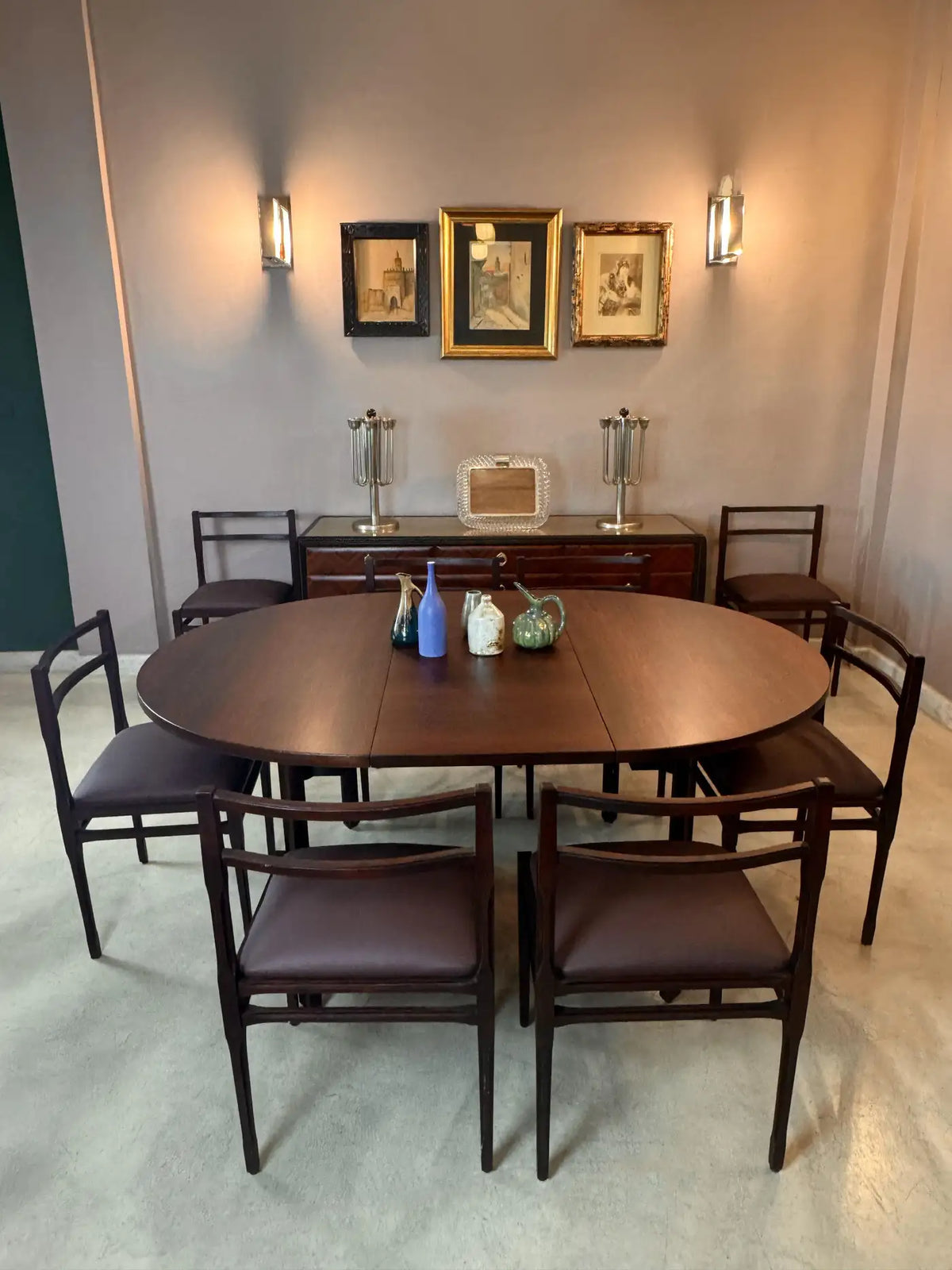 Shop Set of 8 1970s Italian Leather & Wooden Dining Chairs in the Style of Stildomus - Spirit Gallery Vintage Furniture
