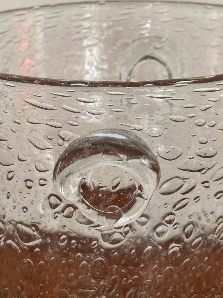 French Bubbled-Glass Champagne Bucket, in the Style of Biot, 1960s