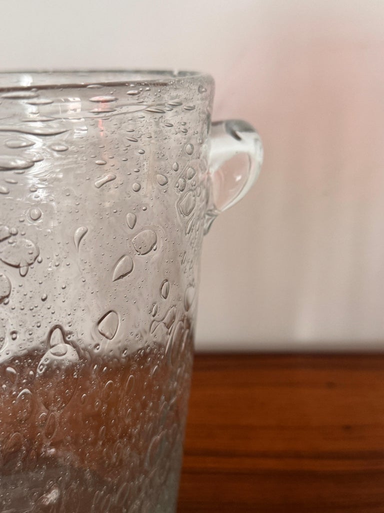 French Bubbled-Glass Champagne Bucket, in the Style of Biot, 1960s