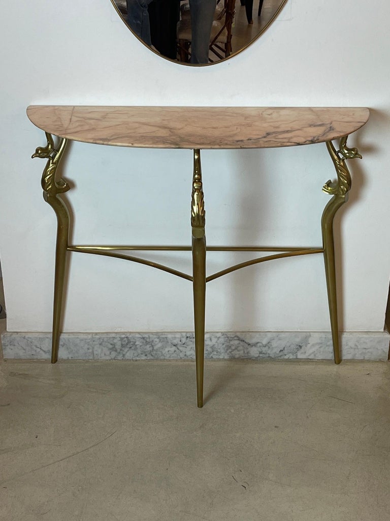 Shop 1950's Italian Brass Marble Console with Mirror - Spirit Gallery Vintage Furniture