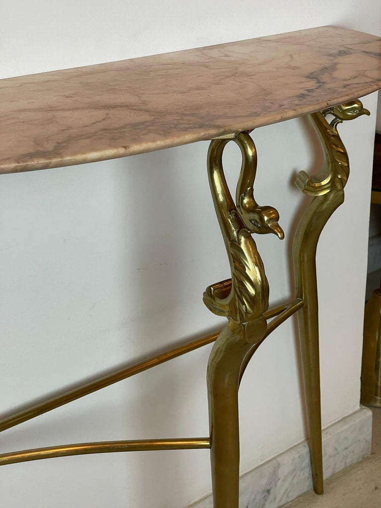 Shop 1950's Italian Brass Marble Console with Mirror - Spirit Gallery Vintage Furniture