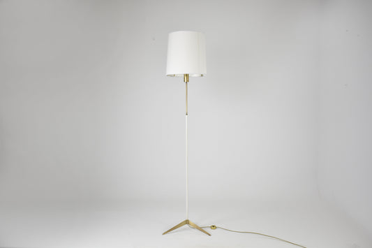 Shop Italian Brass and White Metal Tripod Floor Lamp in the Style of Stilnovo, 1950s - Spirit Gallery Vintage Furniture