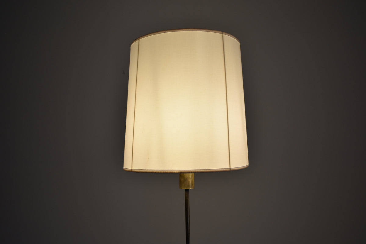 Shop Italian Brass and White Metal Tripod Floor Lamp in the Style of Stilnovo, 1950s - Spirit Gallery Vintage Furniture