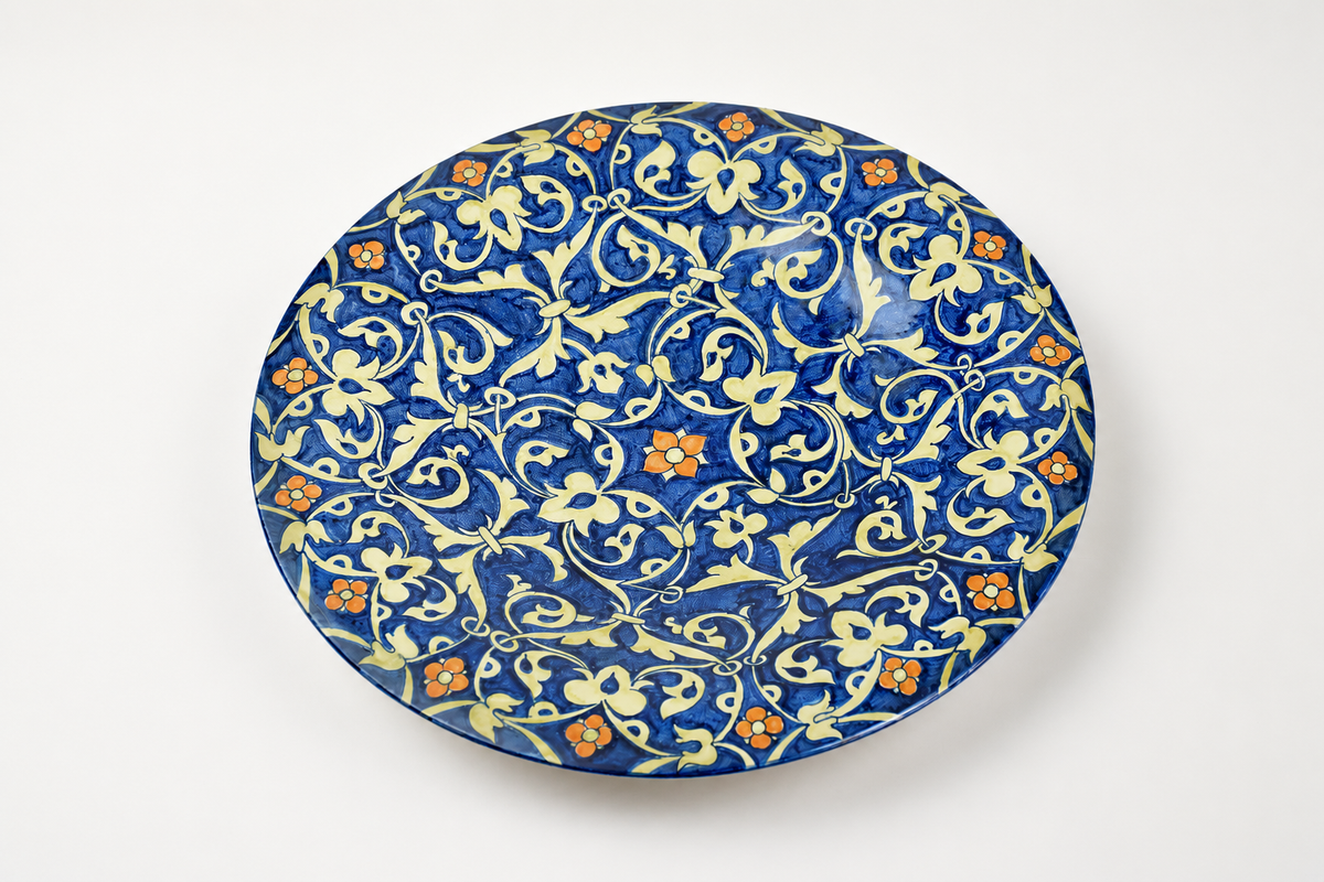 Plat de service italien peint à la main, 1930-1940 