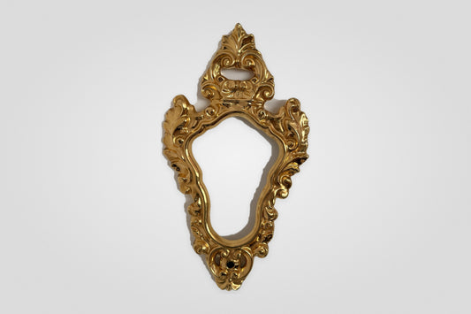 Italian Hollywood Regency Rococo Gilt Ceramic Frame Wall Mirror