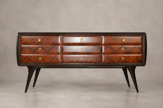 Vintage Italian Nine-Drawer Commode Attributed to Vittorio Dassi, 1950s