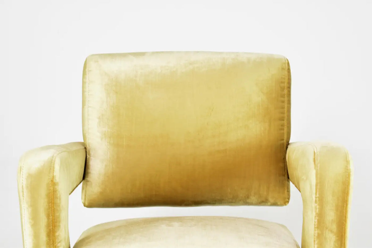 Jacques Adnet French Presidential Velvet Armchair, 1950s