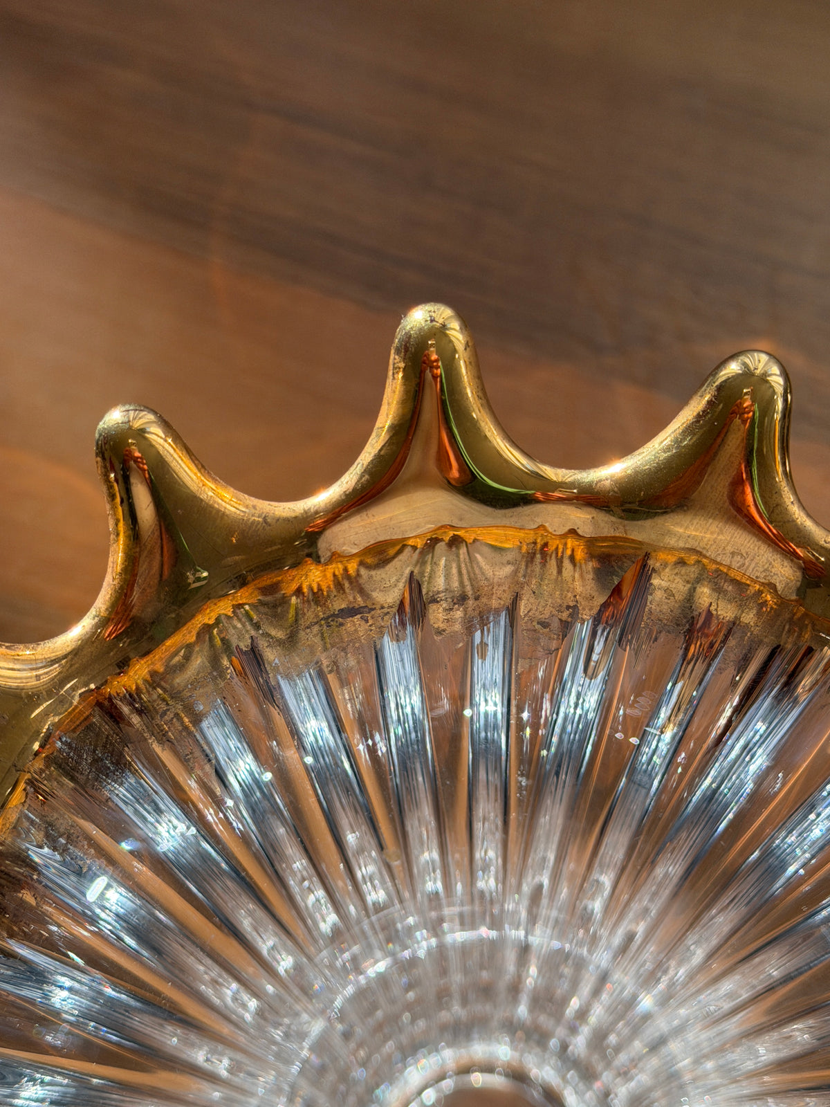 Vase en cristal à bordure couronnée, Europe, années 1960-1970