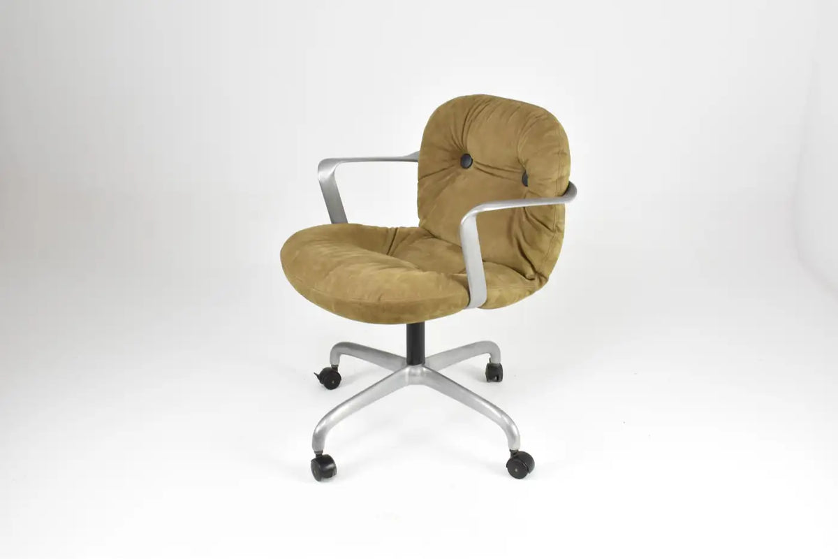 Shop Mid-Century Hannah Morrison for Knoll Suede Office Chair, 1970s - Spirit Gallery Vintage Furniture