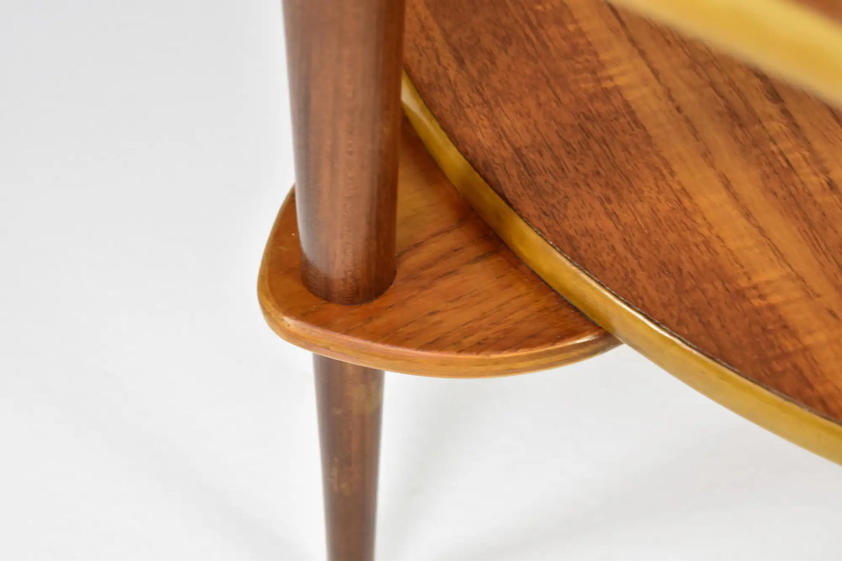 Organic Biomorphic Scalloped Teak and Glass Cocktail Table, Circa 1960
