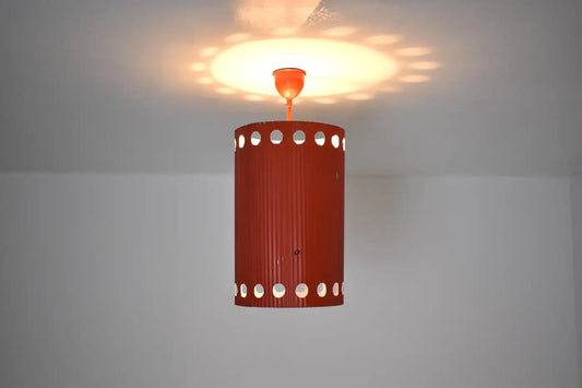 Original Mathieu Matégot "Java" Pendant in Red Lacquer, 1950s
