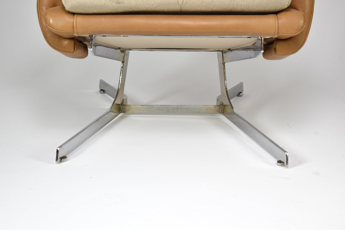 Shop Pair of French Lounge Chairs Attributed to Raphaël Raffel for Apelbaum, 1970s - Spirit Gallery Vintage Furniture