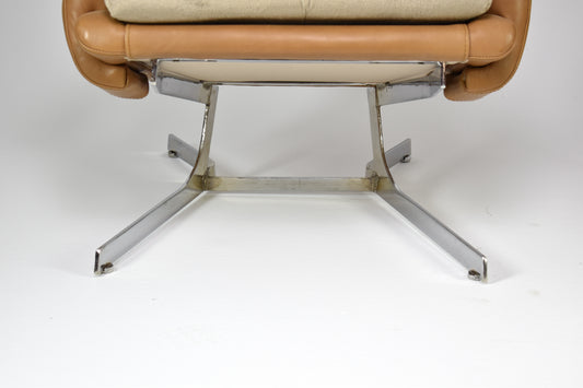 Shop Pair of French Lounge Chairs Attributed to Raphaël Raffel for Apelbaum, 1970s - Spirit Gallery Vintage Furniture