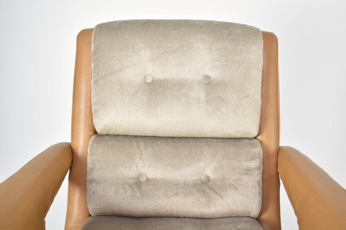 Shop Pair of French Lounge Chairs Attributed to Raphaël Raffel for Apelbaum, 1970s - Spirit Gallery Vintage Furniture