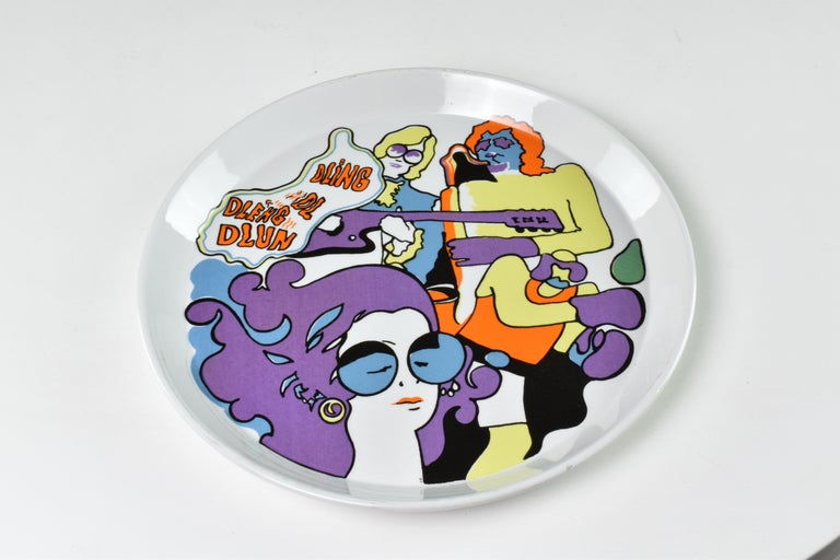 Paire d'assiettes en céramique italienne de Franco Pozzi, 1965