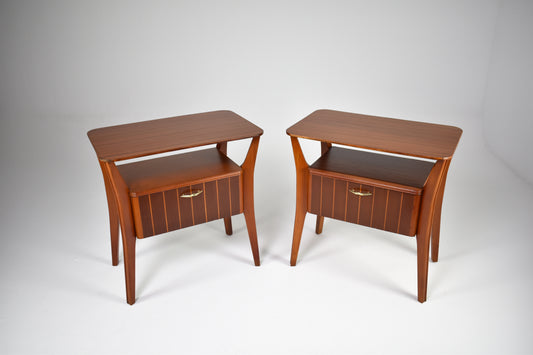 Pair of Italian Maple Nightstands Attributed to Gio Ponti for Cantu, 1950s