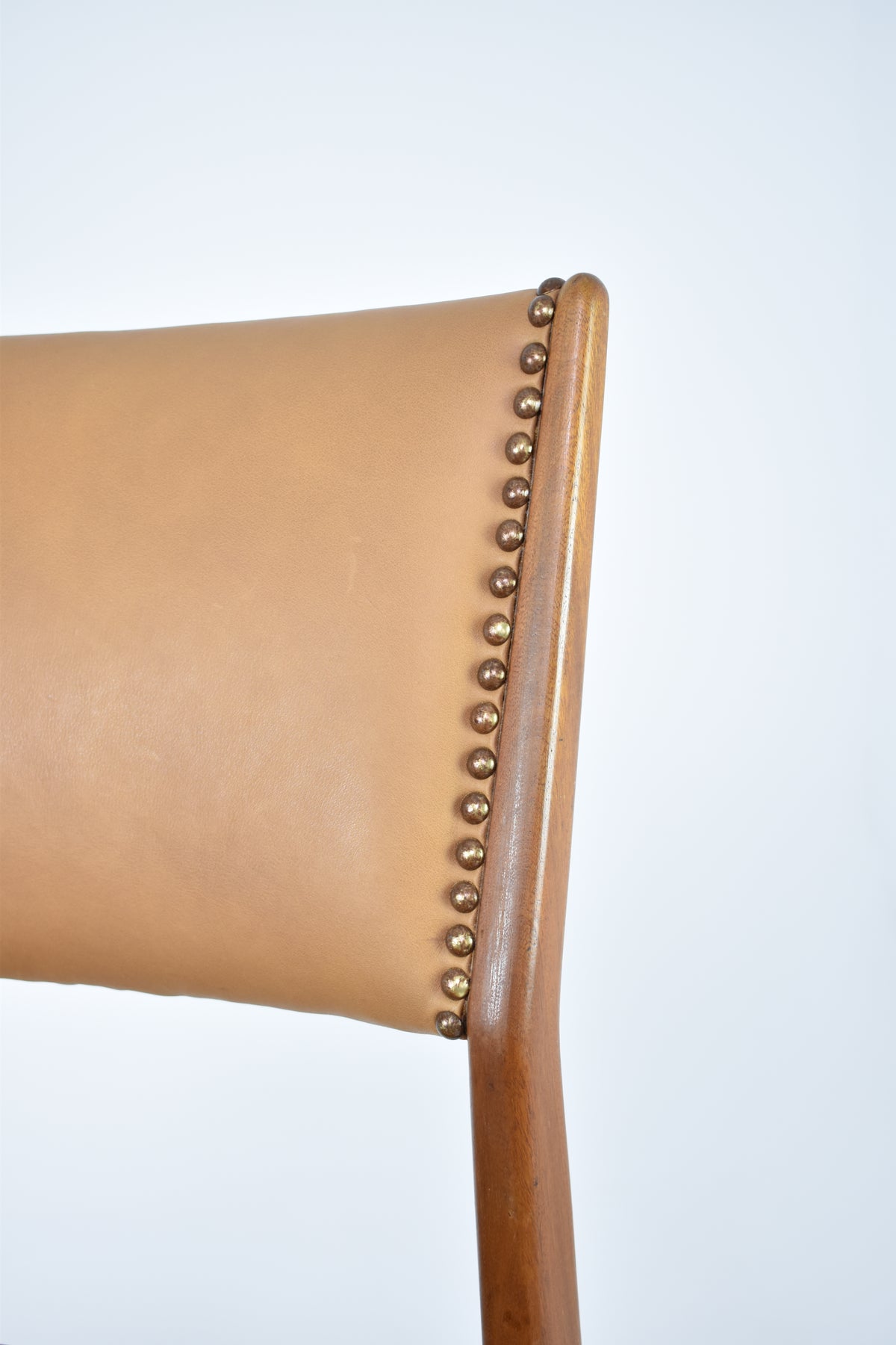 Shop Pair of Walnut and Leather Side Chairs by Gio Ponti, Italy, 1950s - Spirit Gallery Vintage Furniture
