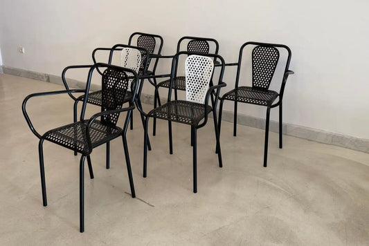 Shop René Malaval Vintage Set of 6 Garden Chairs, circa 1955 - Spirit Gallery Vintage Furniture
