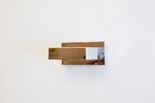 Shop Pair of 1980s French Minimalist Stainless Steel Wall Sconces - Spirit Gallery Vintage Furniture