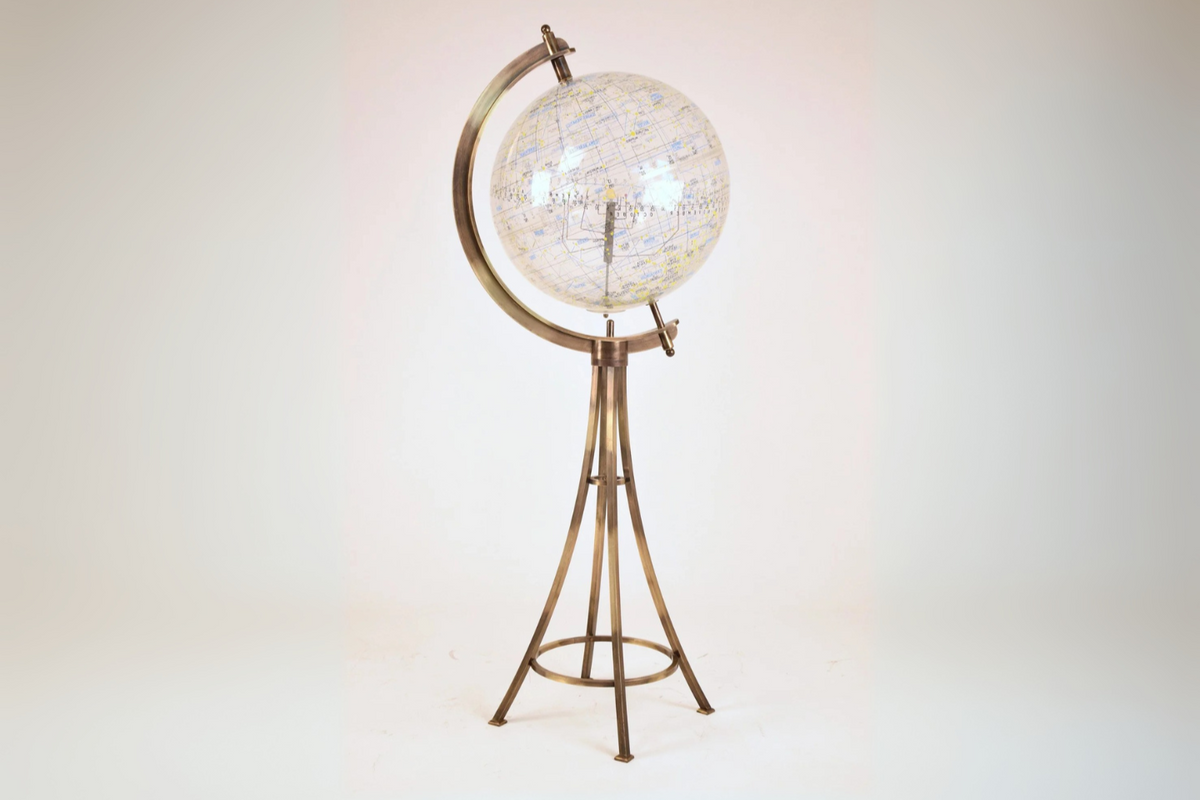 Shop Celestial Globe on Brass Tripod by Robert Farquhar, United States, 1970's - Spirit Gallery Vintage Furniture