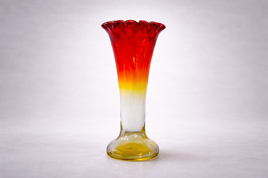 Art Nouveau Amberina Glass Trumpet Vase, c. 1890–1910