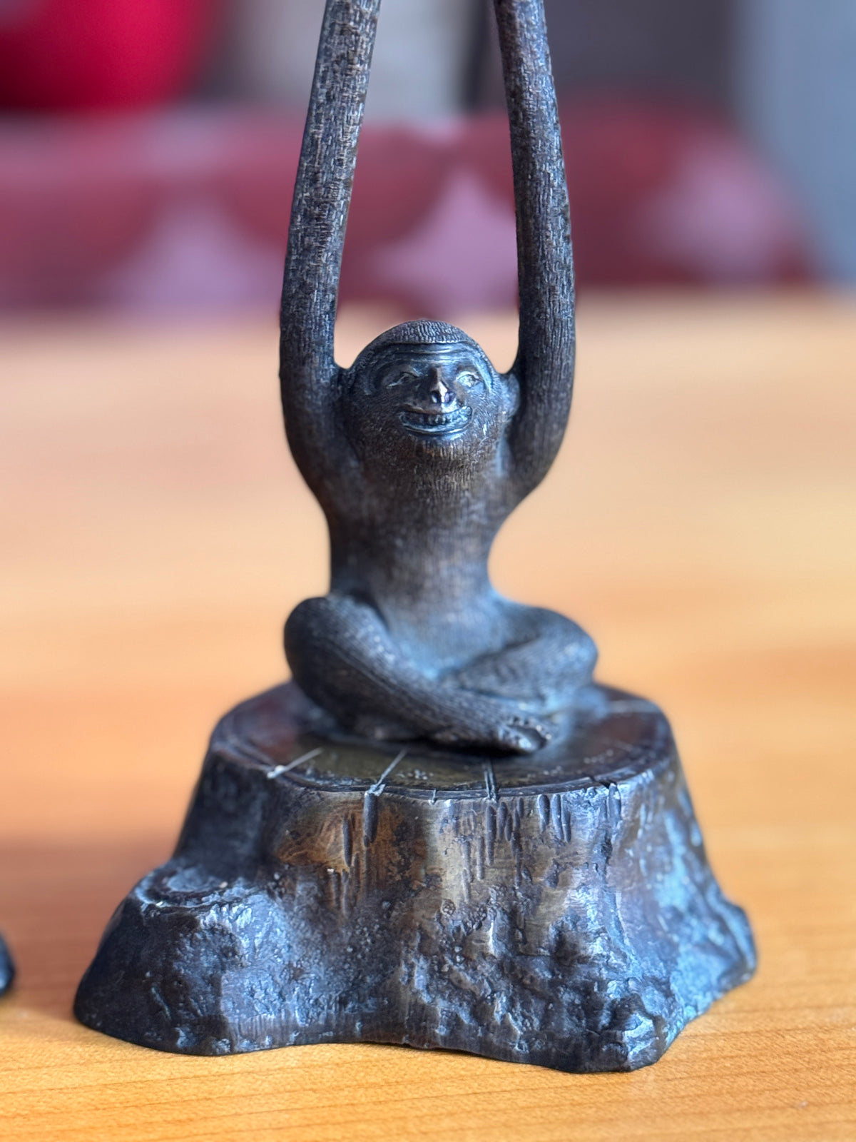 Pair of Patinated Bronze Monkey Candlesticks, c. 1950–70