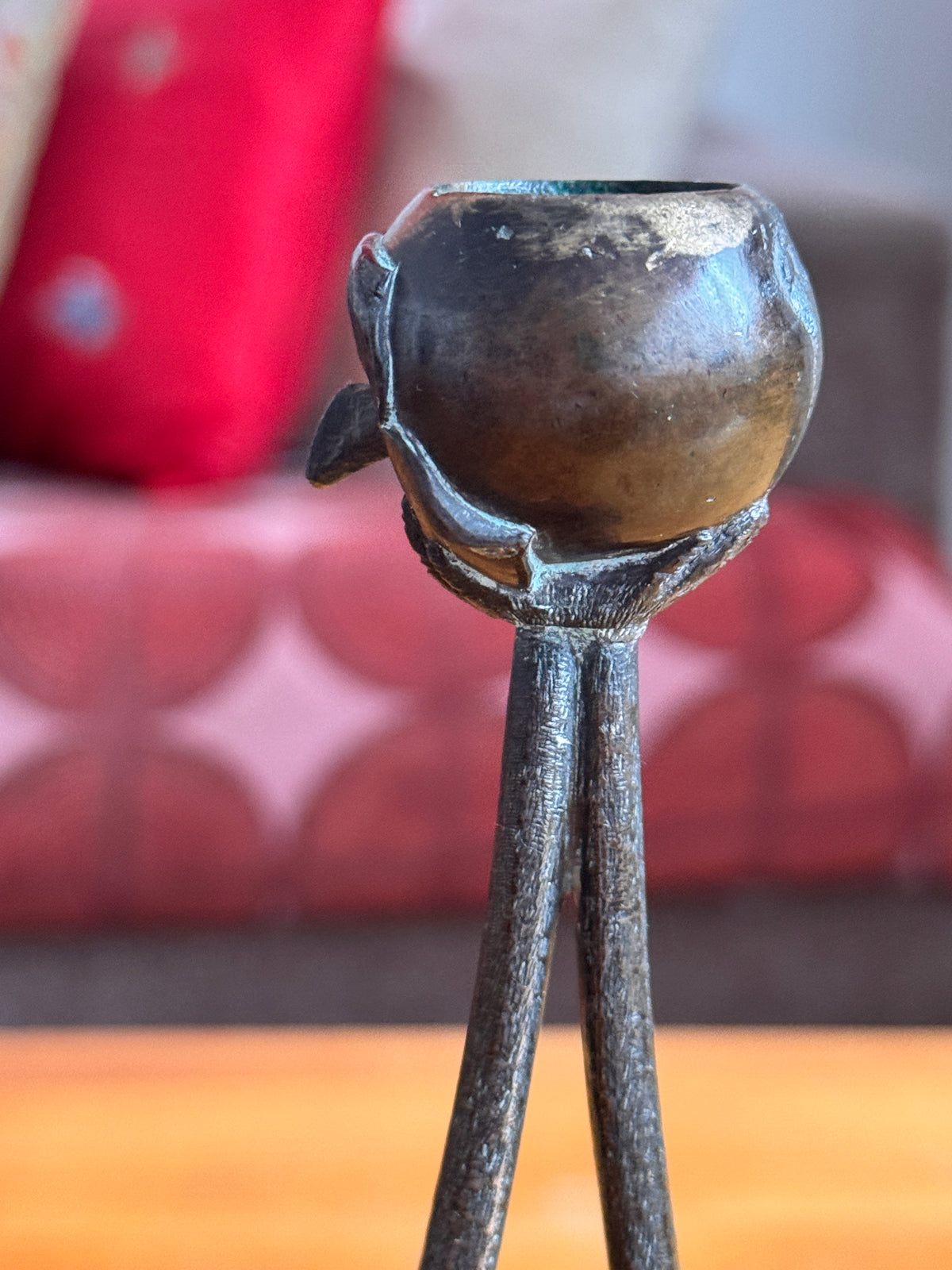 Pair of Patinated Bronze Monkey Candlesticks, c. 1950–70