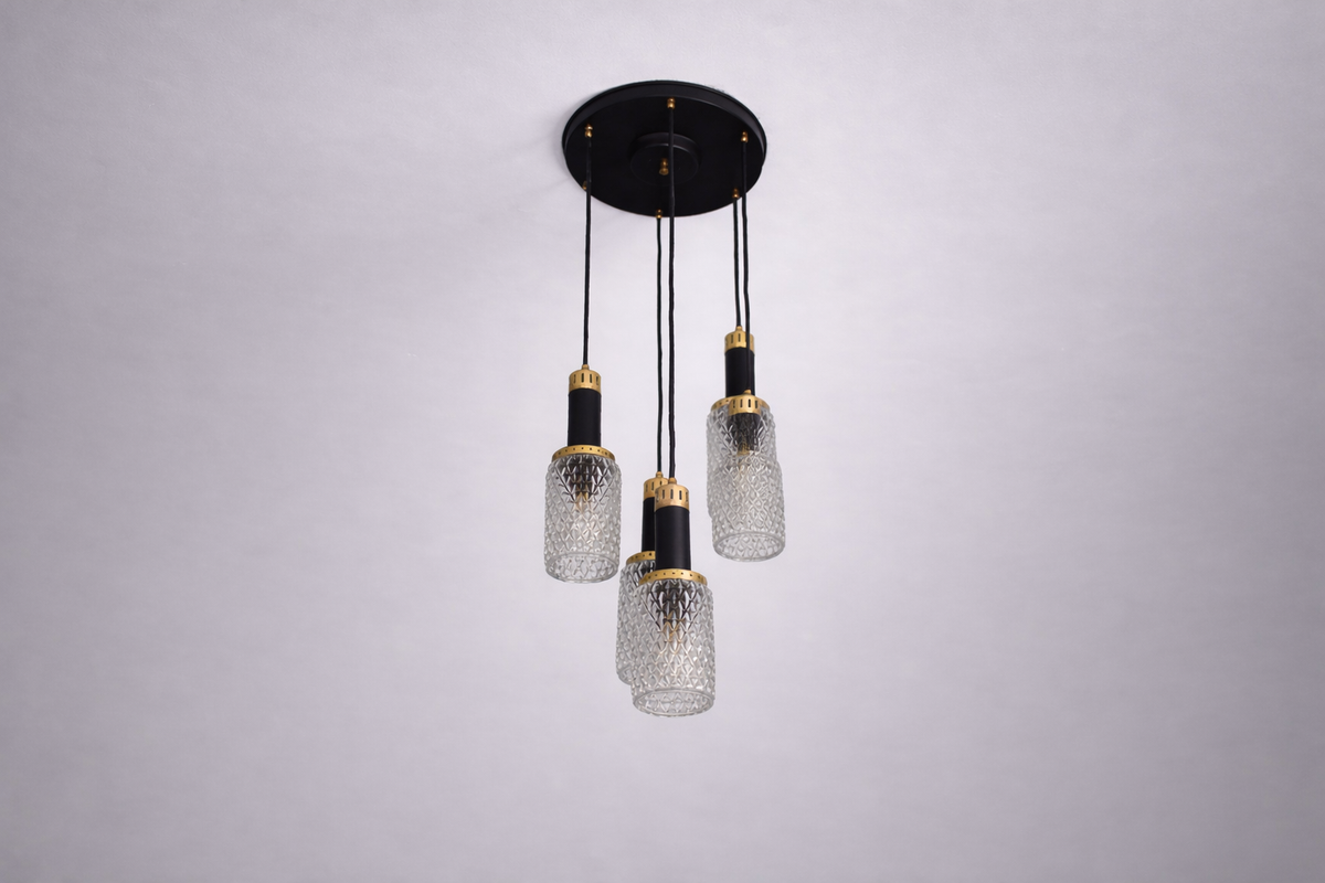 Shop 1960's 6 Light Glass Pendant by Stilnovo - Spirit Gallery Vintage Furniture