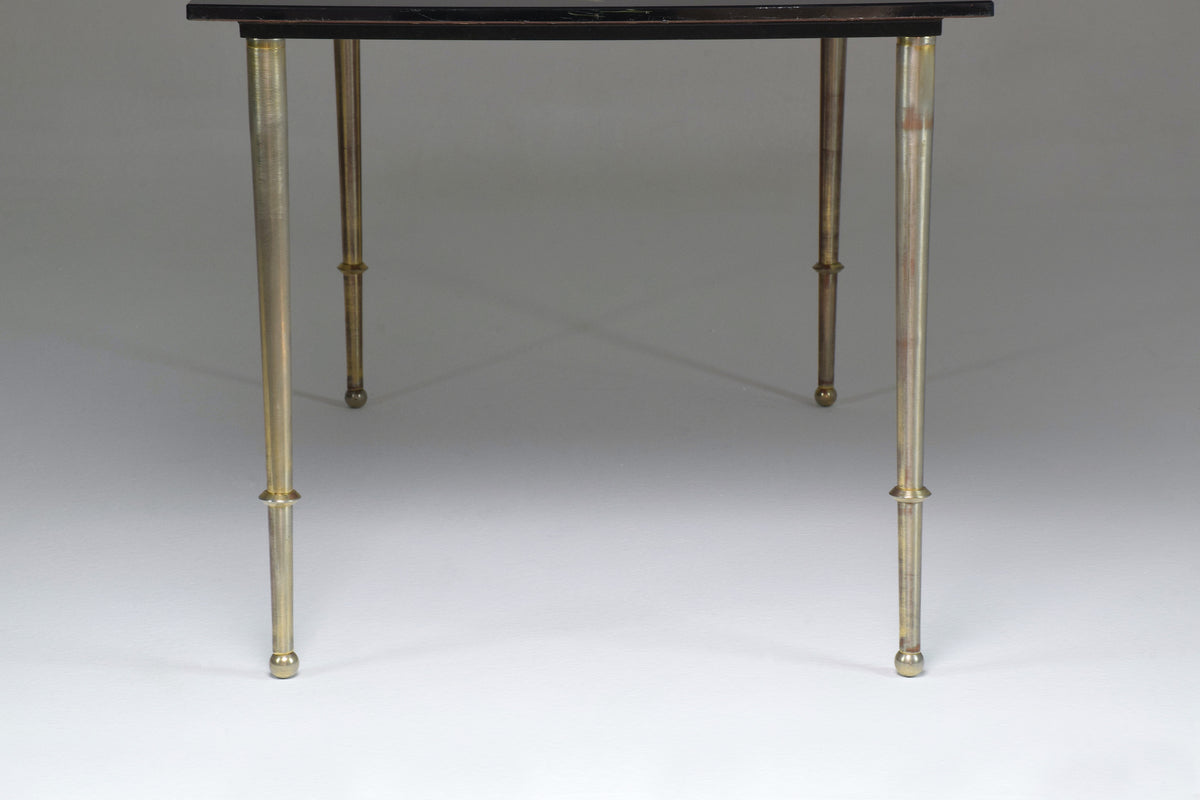 1970's French Floral Glass Hand-Painted Coffee Table - Spirit Gallery 