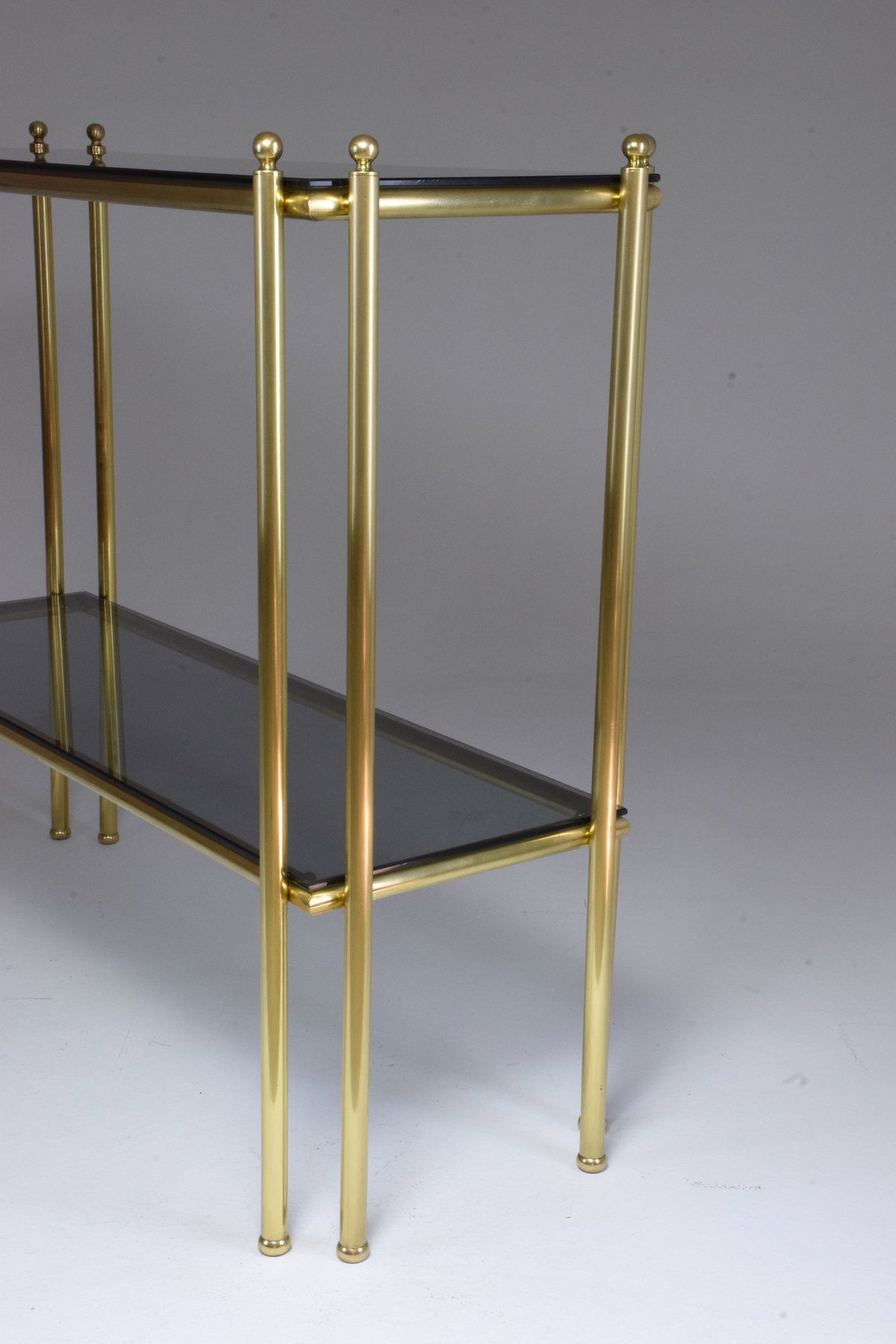 20th Century French Brass Glass Console Table, 1970s - Spirit Gallery 