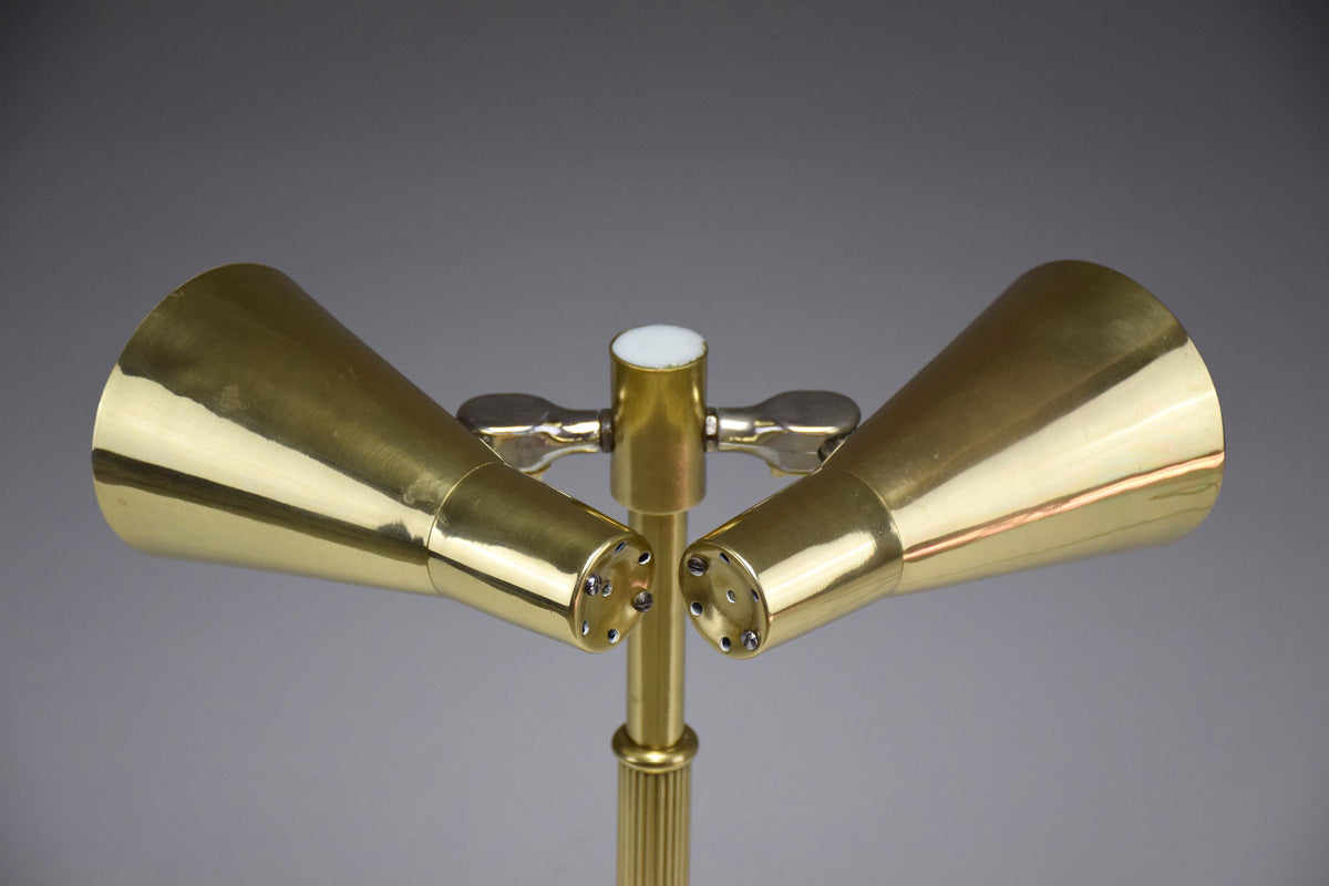 20th Century Scandinavian Brass Double Shade Table Lamp by Sønnico, 1960s - Spirit Gallery 