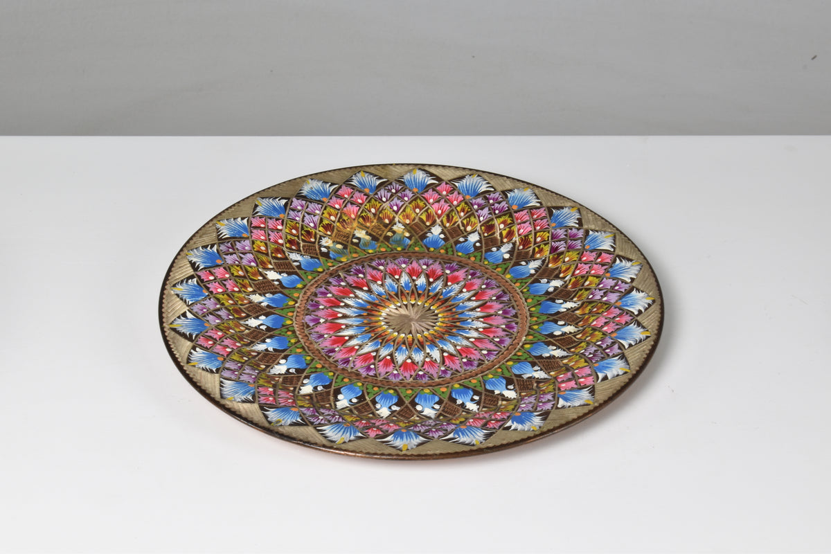 1980's Enameled Cloisonne Brass Decorative Dish Bowls - Spirit Gallery 