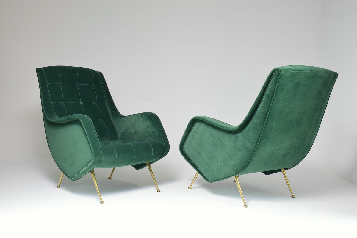 1950's Pair of Italian Midcentury Armchairs by Aldo Morbelli - Spirit Gallery 
