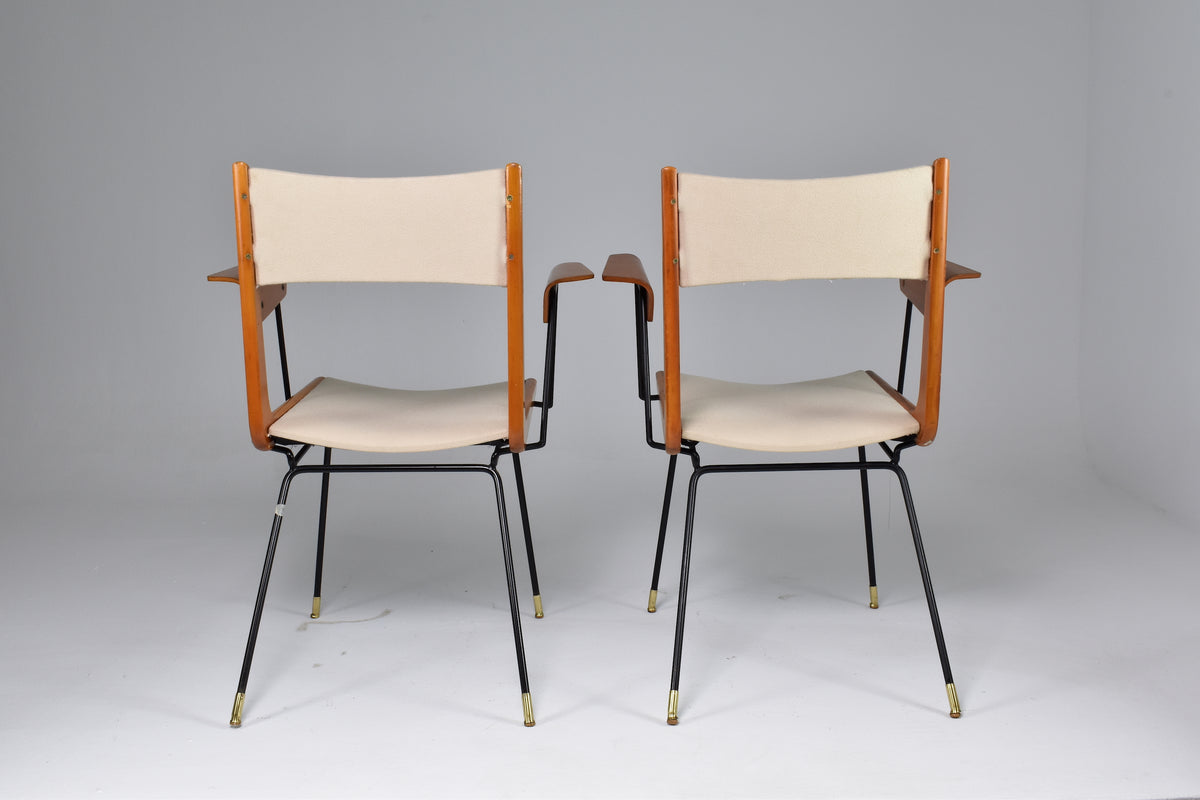 Italian Mid-Century Modern Boomerang Armchairs by Carlo de Carli