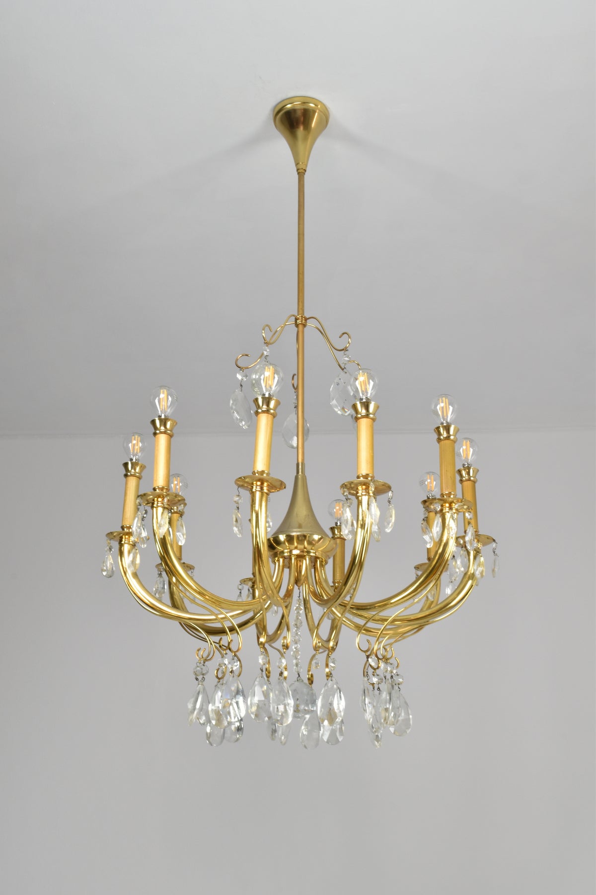 1950's Italian Crystal Chandelier by Oscar Tolasco for Lumi Milano - Spirit Gallery 