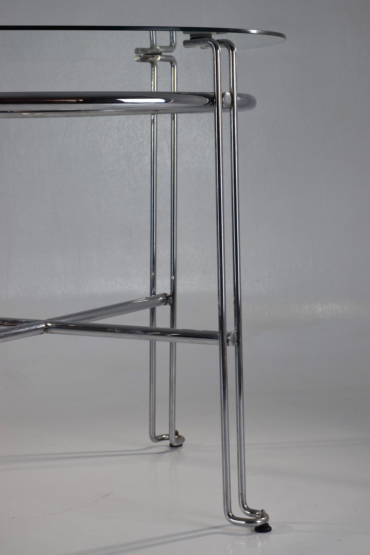 French Vintage Chrome Steel Side Tables, France, 1970's - Spirit Gallery 
