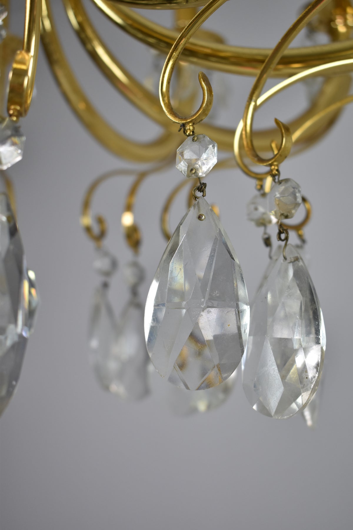 1950's Italian Crystal Chandelier by Oscar Tolasco for Lumi Milano - Spirit Gallery 